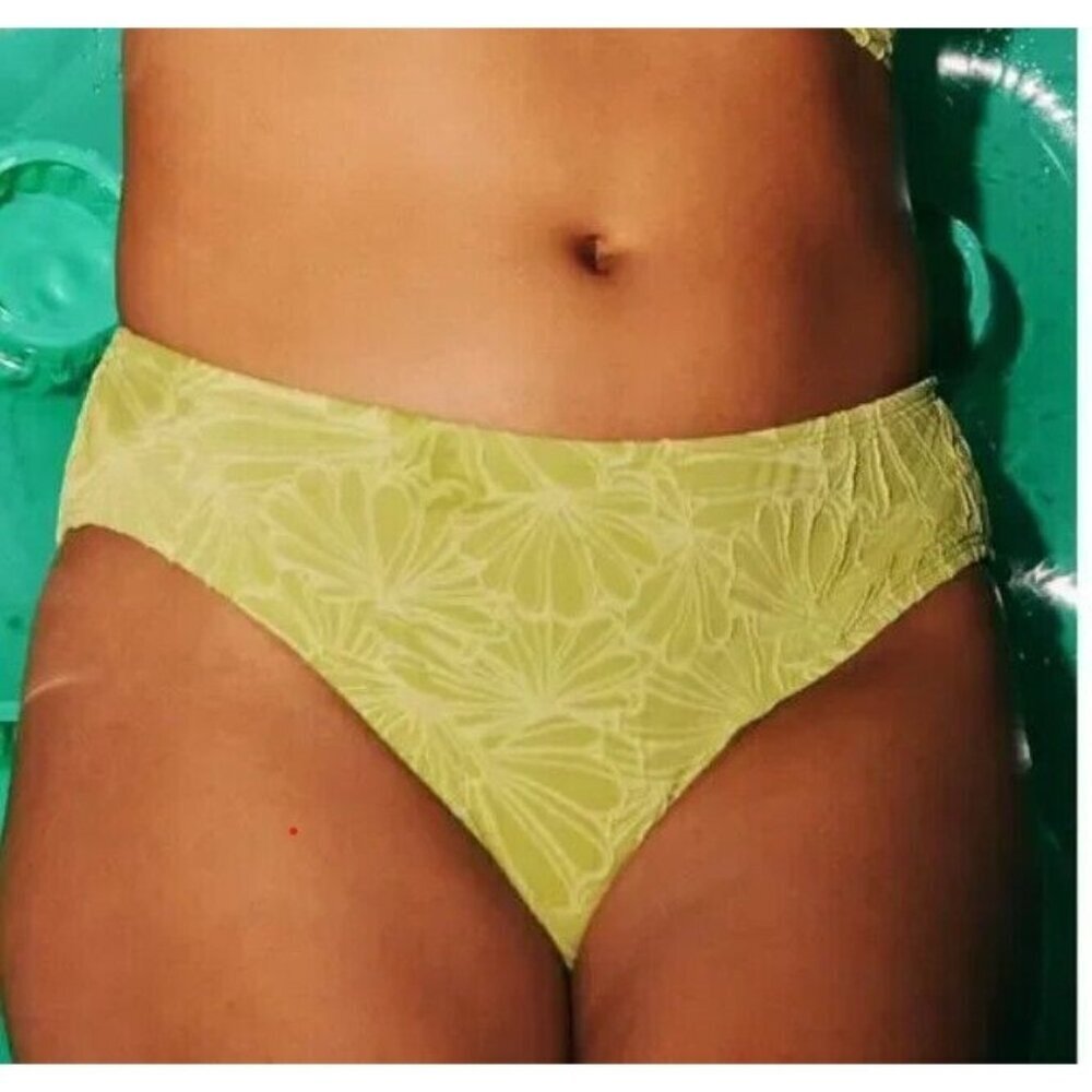 Andie Women's XXXL US20 The Bikini‎ Bottom Daiquiri Green Embossed NWT 9565